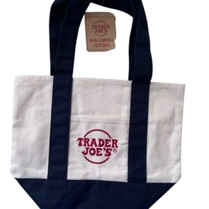 Trader Joe's NWT 2025 Holiday Edition Mini Tote  Navy Blue
